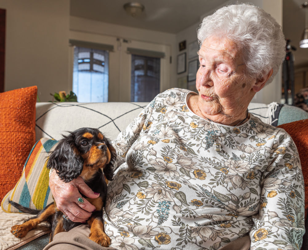 Resident with dog