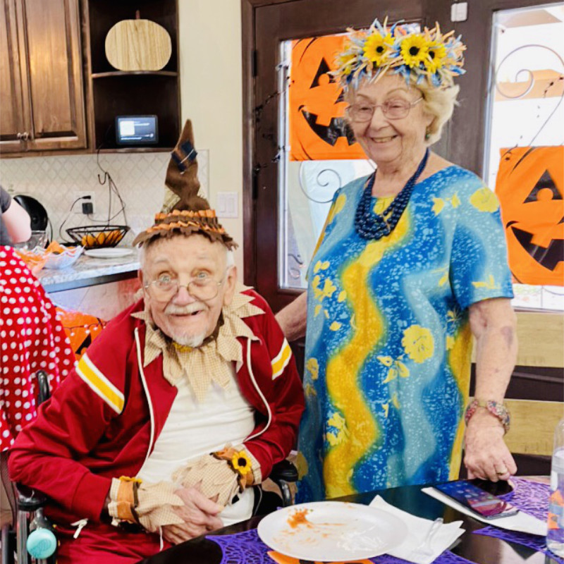 Residents dressed for Halloween